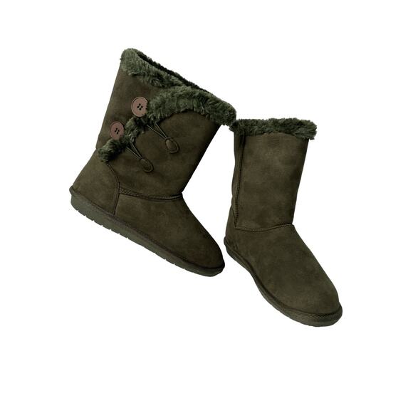 Sugar-Marty Women's‎ Faux Suede-Army Green- Weather Winter & Snow Boots - Picture 4 of 6